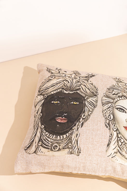 Testa di Moro cushion (black & white)